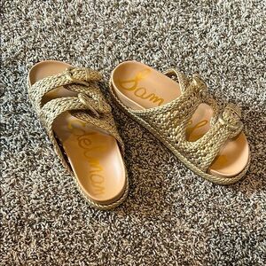 Sam Edelman Gold Woven Sandals